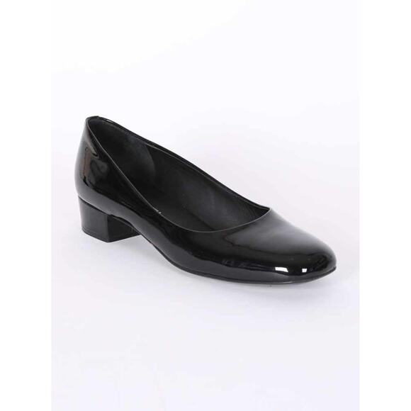 Chanel Patent Leather Low Heel Ballerina Moccasins Pumps Black Women's Size 38.5 - Picture 1 of 7
